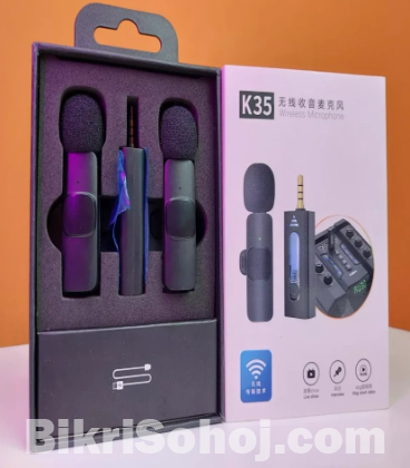 K35 DUAL WIRELESS DYNAMIC MICROPHONE WITH NOISE CANCELLING